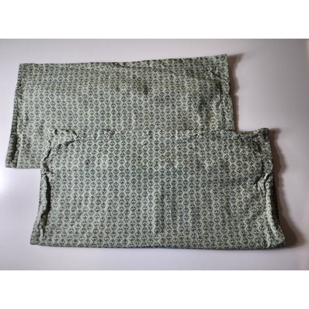STOF FRANCE LAURA LANCELLE Green Geometric Design EURO 18x18 Pillow Sham set/ 2